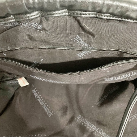 Vintage Whiting and Davis Chainmail Leather Crossbody Shoulder Bag Hinged Frame - Picture 11 of 12